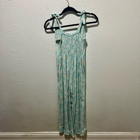 Faithfull the Brand Frankie Seafoam Blue Zhoe Floral Print Jumpsuit - Picture 8 of 16